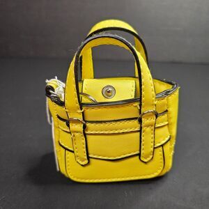 New Yellow Mini Purse Coin Purse Reed 3" Keychain Bag Miniature